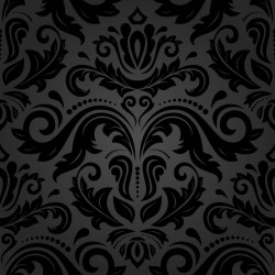 Stickers carrelage baroque noir chic