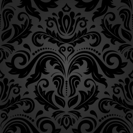 Stickers carrelage baroque noir