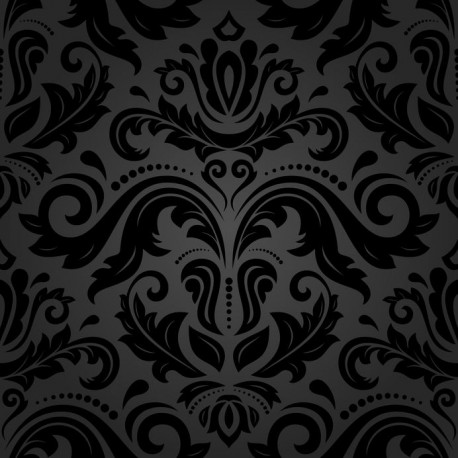 Stickers carrelage baroque noir