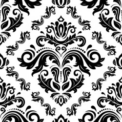 Stickers carrelage baroque noir et blanc