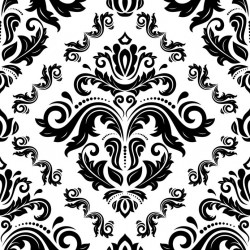 Stickers carrelage baroque noir et blanc