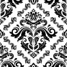 Stickers carrelage baroque noir et blanc