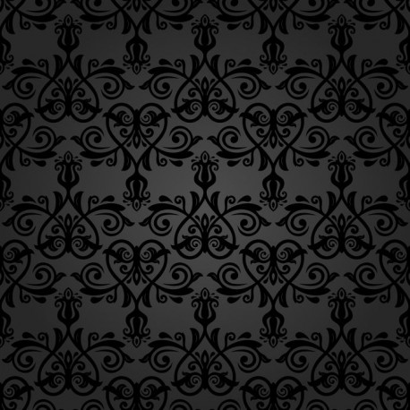 Stickers carrelage baroque noir
