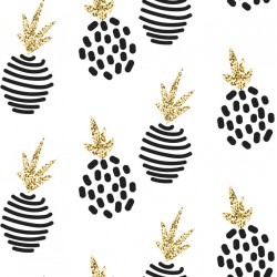 Stickers carreaux ananas noir chic