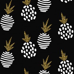 Stickers carrelage ananas sur fond noir