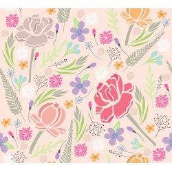 Stickers carrelage rose fleurs