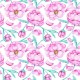 Stickers carrelage rose et vert