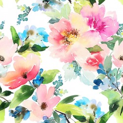 Stickers carreaux aquarelle fleur