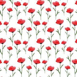 Stickers carrelage rouge Coquelicot