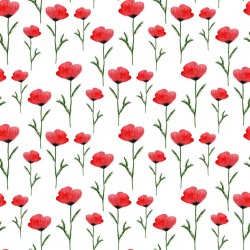 Stickers carrelage rouge Coquelicot