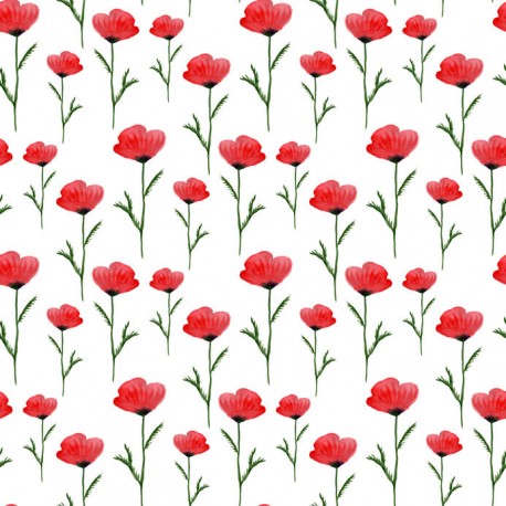 Stickers carrelage rouge Coquelicot
