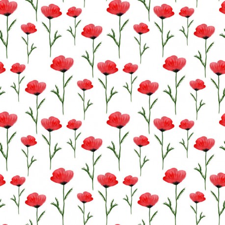 Stickers carrelage rouge Coquelicot