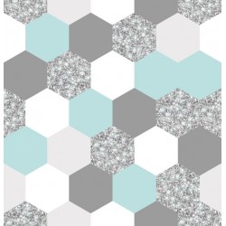 Stickers carrelage hexagone