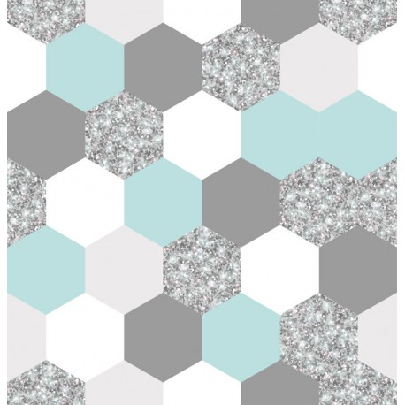 Stickers carrelage hexagone