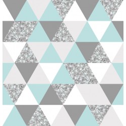 Stickers carreaux triangle bleu gris