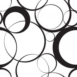 Stickers carrelage rond noir spirale