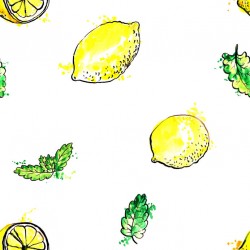 Autocollant mural carreaux citron imitation