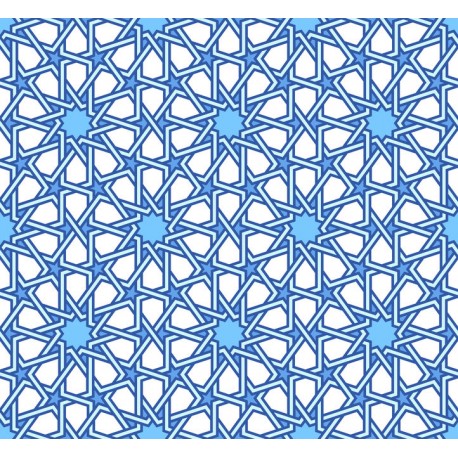 Stickers carrelage bleu et blanc