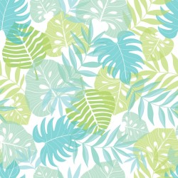 Stickers carrelage feuille tropicale verte