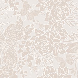 Stickers carreaux beige fleur rose