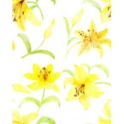 Stickers carrelage jaune fleurs