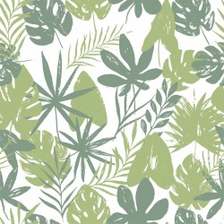 Stickers carrelage feuille tropicale verte