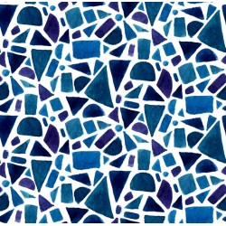 Stickers carrelage bleu et bleu marin mosaique