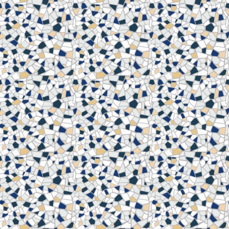 Stickers carrelage bleu et orange