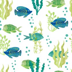 Stickers carrelage poisson vert