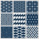 Stickers carrelage bleu marine