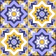 Stickers carrelage jaune et violet