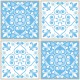 Stickers carrelage ciment bleu et blanc