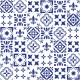 Stickers carrelage ciment bleu foncé