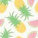 Stickers carrelage ananas et pastèque