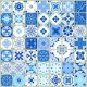 Stickers carrelage ciment bleu