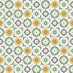 Stickers carreaux ciment vert et jaune (REFCA145)