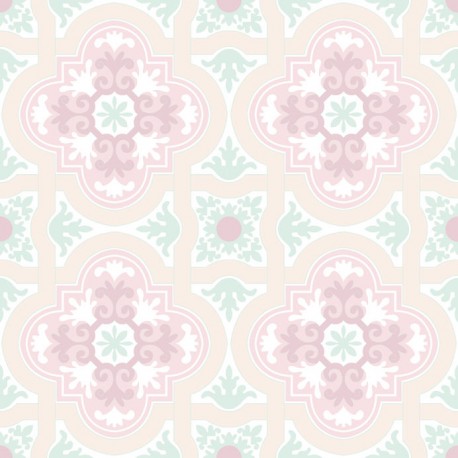 Stickers carrelage ciment pastel