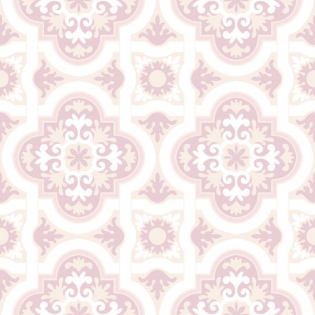 Stickers carrelage ciment rose