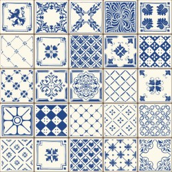 Stickers carrelage ciment bleu et blanc (REFCA156)