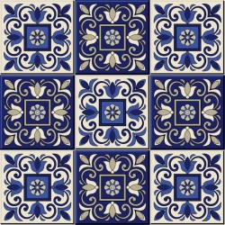  autocollant carreaux de ciment bleu nuit et beige