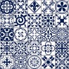 Stickers carrelage ciment bleu foncé et blanc