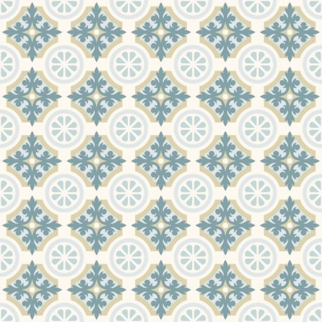 Stickers carrelage ciment vert et bleu