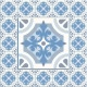 Stickers carrelage ciment bleu et blanc