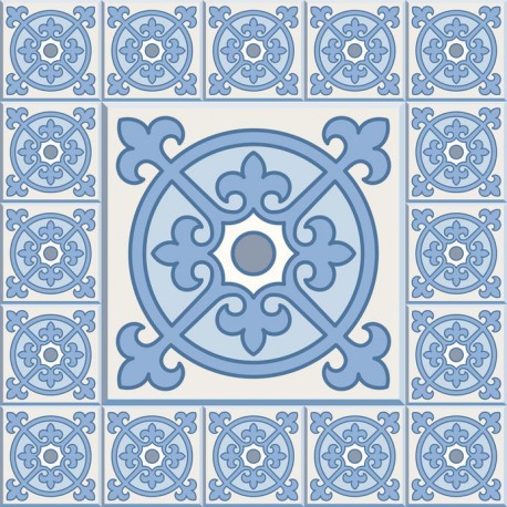 Stickers carrelage ciment bleu ciel