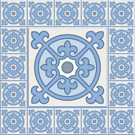 Stickers carrelage ciment bleu ciel