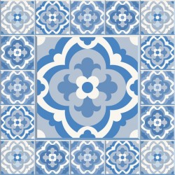 Stickers carrelage ciment bleu