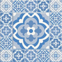 Stickers carrelage ciment bleu