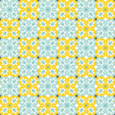 Stickers carrelage ciment vert et jaune