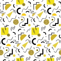 Stickers carrelage géométrique jaune