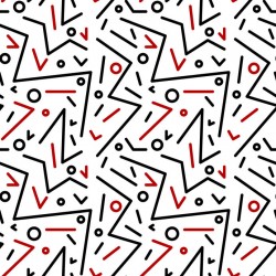 Stickers carrelage géométrique rouge et noir